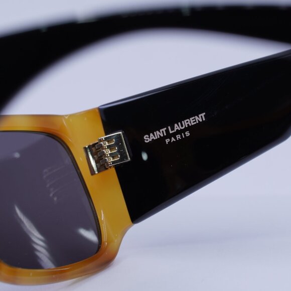 Saint Laurent SL635ACETATE 005 Sunglasses Havana Rectangle Frame, Grey Lenses - Picture 9 of 11